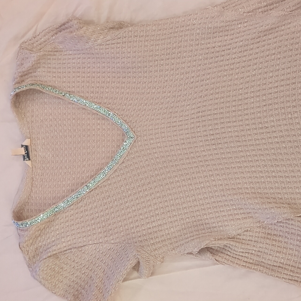Women's Juicy Couture top. Blush color w/ silver sequin. Size L.